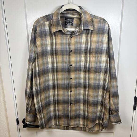 Pendleton Other - Pendleton Shirt Mens M Zephyr 100% Virgin Wool Button Down Long Sleeve Plaid